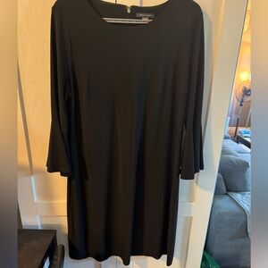 Tommy Hilfiger Black Sheath Dress with Bell Sleeves